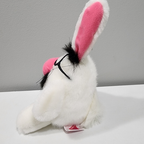 Vintage Dakin Stuffed Bunny Big Pink Nose Mustache - Black Rim Gasses Disguise - Picture 5 of 7